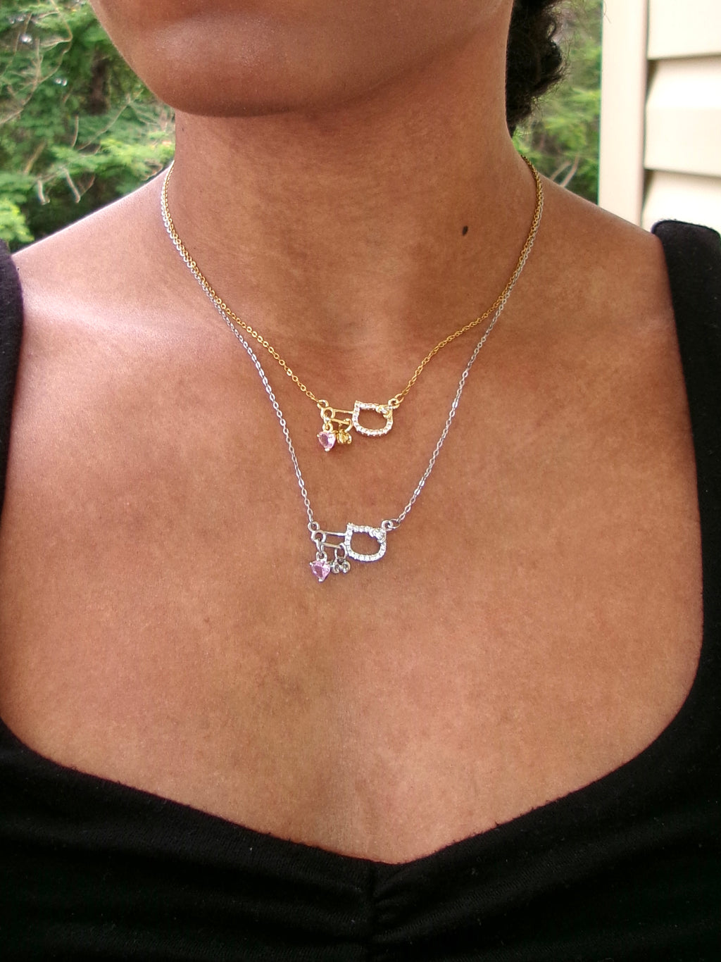 Cat Charm Cluster Necklace