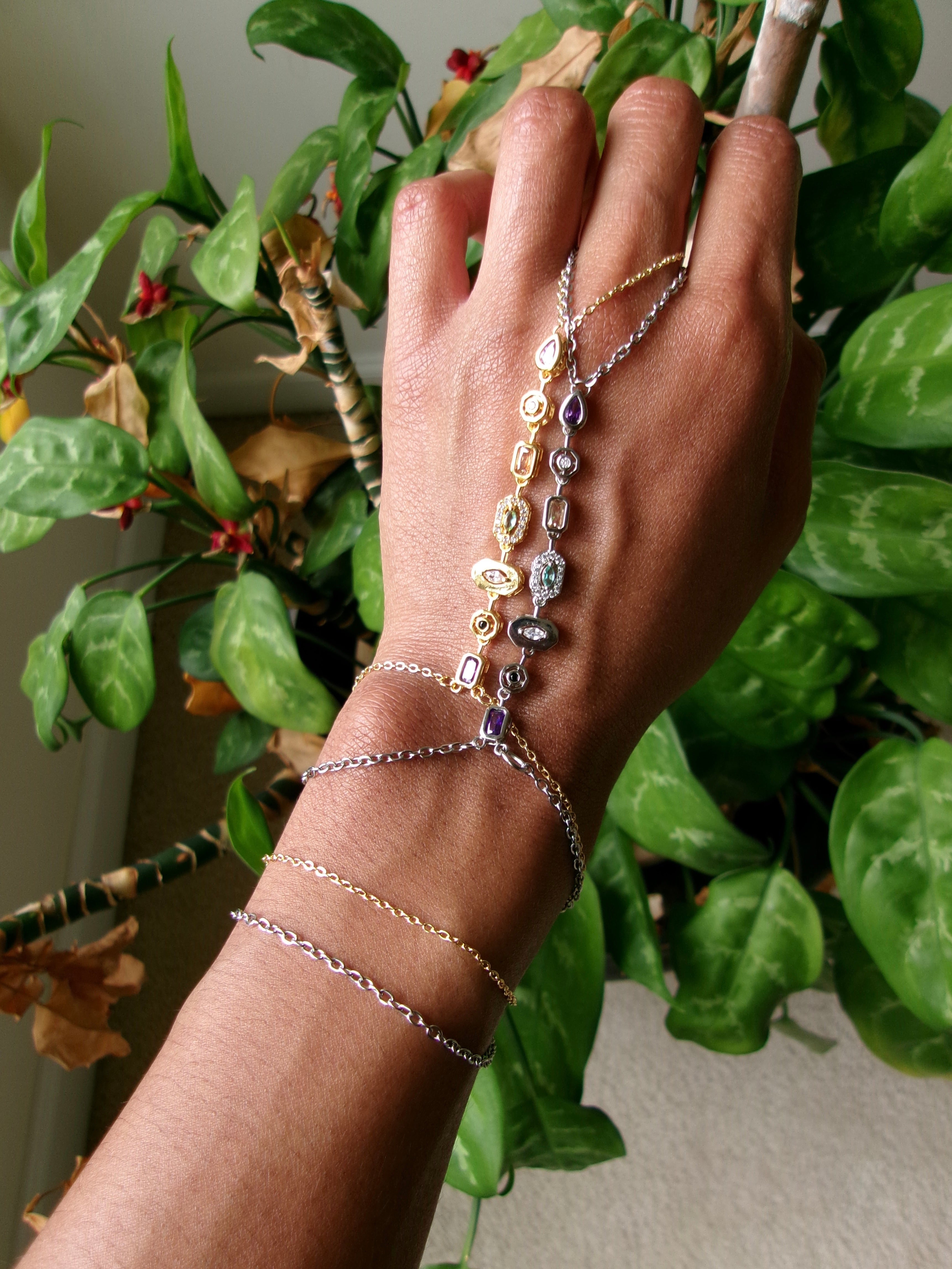 Colorful Crystal Hand Chain