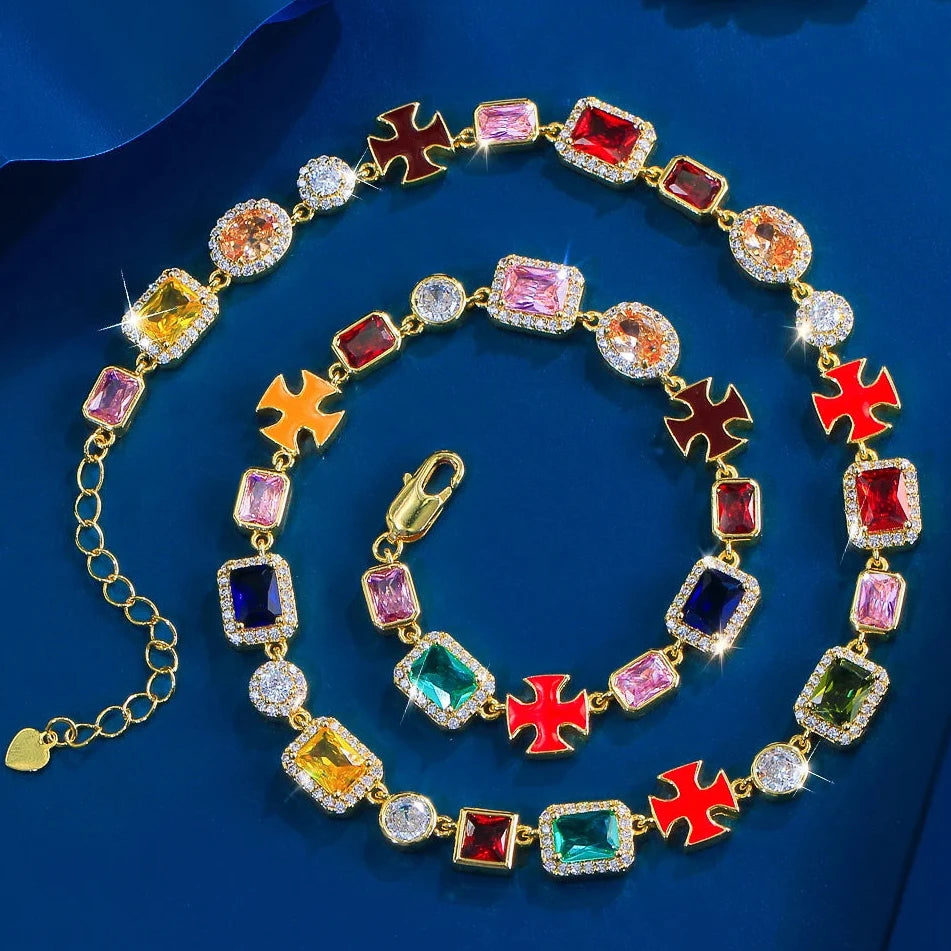 Geometric Stone Colorful Necklace