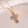 Stainless Steel Colorful Cross Necklace