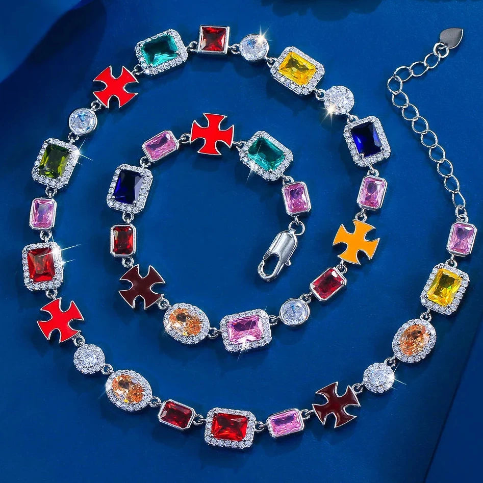 Geometric Stone Colorful Necklace