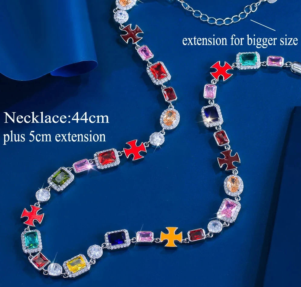 Geometric Stone Colorful Necklace
